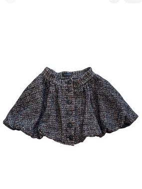 Jill Stuart Tweed Bubble Black,Red and White Mini Skirt with Button Front